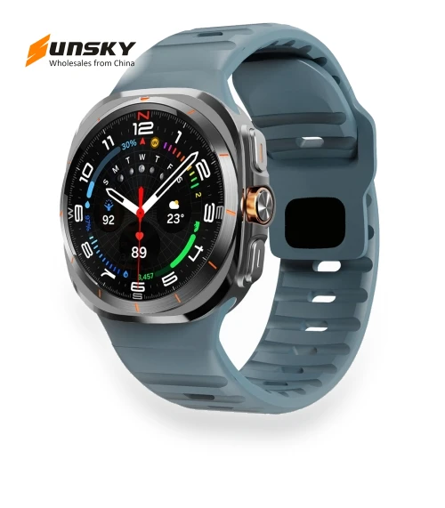 Wave Texture Reverse Buckle Silicone Watch Band — Smartwatch Straps, Samsung