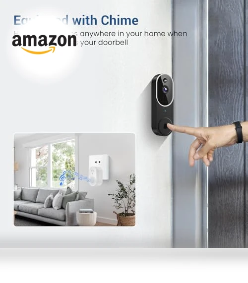 Wireless Video Doorbell Camera with Chime — Smart Home Security, Guggre