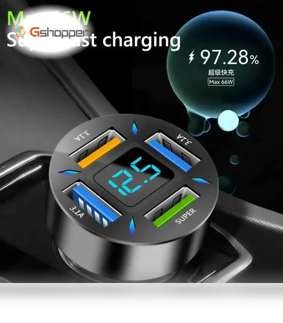 4-port car charger — Chargers