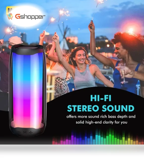 Bluetooth Speaker with Colorful Lights — Portable Audio Solutions, Lenovo