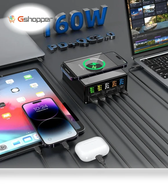 5-Port USB PD Charger with Wireless Fast Charger — Chargers