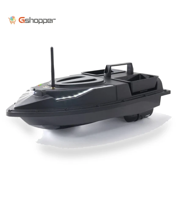 Dual Hoppers Bait Boat With Cool Turning Light and Constant Speed Cruise Mode — Artificial Bait, Flytec