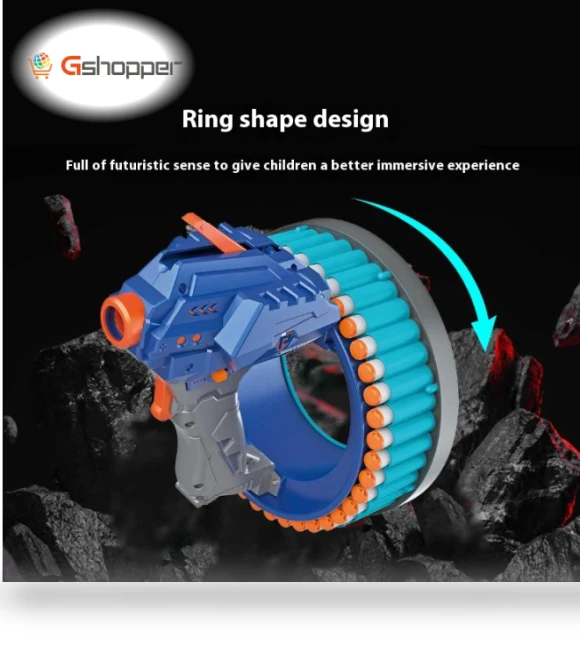 Electric Soft Bullet Gun Shaped Ring Launcher — Blasters & Foam, Youpin