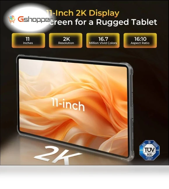 Rugged Tablet 11-Inch 2K Display 20000mAh Battery 48MP Sony Camera — Tablet, OUKITEL