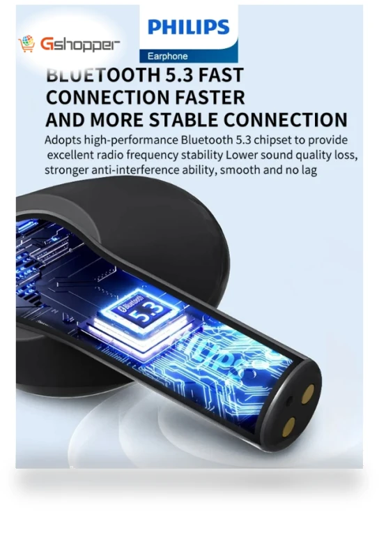 Wireless Bluetooth 5.3 Headphones — In-Ear Headphones, Philips