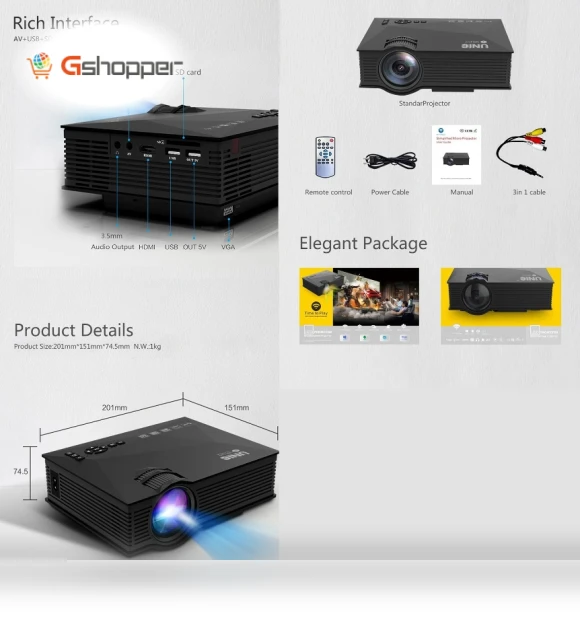 Home Theater Multimedia HD LED Projector — Home Theater Projectors