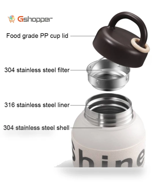 Portable Thermos Coffee Cup with Tea Filter — Travel Drinkware