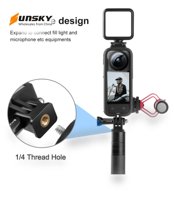 Cold Shoe PC Plastic Protective Frame with Adapter Mount & Screw — Camera Brackets, PULUZ