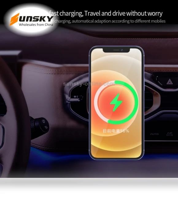 Magsafe Car Air Outlet Vent Mount Clamp Holder with 15W Fast Charging Qi Magnetic Wireless Charger — Vehicle Phone Holders
