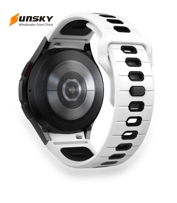 Two Color Stripes Reverse Buckle Silicone Watch Band — Bands, Samsung