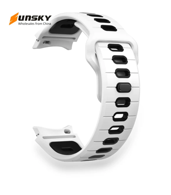 Two Color Stripes Reverse Buckle Silicone Watch Band — Bands, Samsung