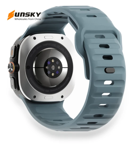 Wave Texture Reverse Buckle Silicone Watch Band — Smartwatch Straps, Samsung