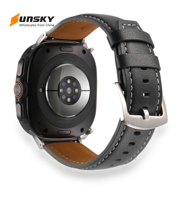 Plain Genuine Leather Watch Band — Watch Accessories, Samsung