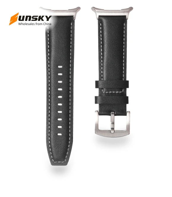 Plain Genuine Leather Watch Band — Watch Accessories, Samsung