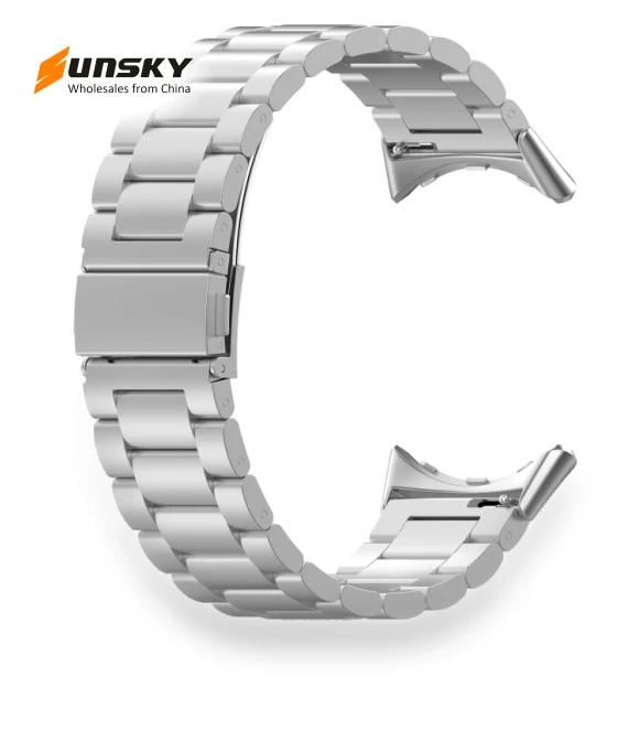 Three Beads Stainless Steel Metal Watch Band — Bands
