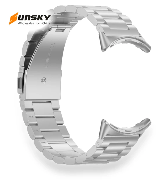 Three Beads Stainless Steel Metal Watch Band — Bands