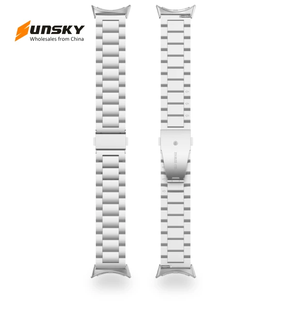 Three Beads Stainless Steel Metal Watch Band — Bands