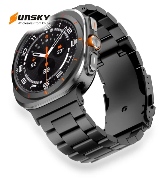 Three Beads Titanium Alloy Metal Watch Band — Watch Accessories, Samsung