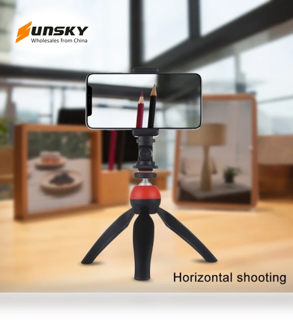 1/4 inch Screw Thread Cold Shoe Tripod Mount Adapter with Phone Clamp — Shoe Mounts, PULUZ