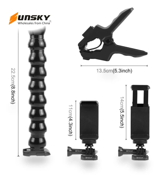 Action Sports Cameras Jaws Flex Clamp Mount with Phone Clamp — Mounts & Clamps, PULUZ