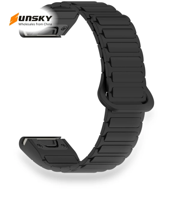 Dual Color Magnetic Buckle Quick Release Silicone Watch Band — Watch Accessories, Garmin