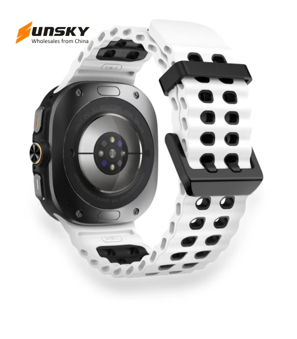 Ocean Two Color Dual-Row Hole Silicone Watch Band — Bands, Samsung