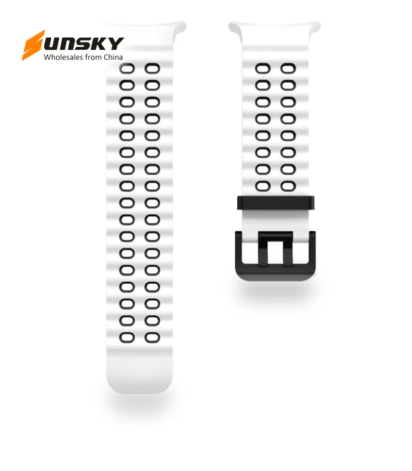 Ocean Two Color Dual-Row Hole Silicone Watch Band — Bands, Samsung