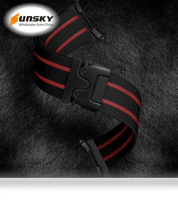 Parachute Buckle Stripe Nylon Elastic Braided Watch Band — Watch Straps & Bands, Samsung