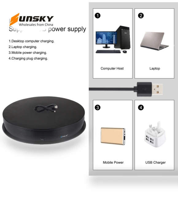 USB Electric Rotating Turntable Display Stand — Turntables, PULUZ