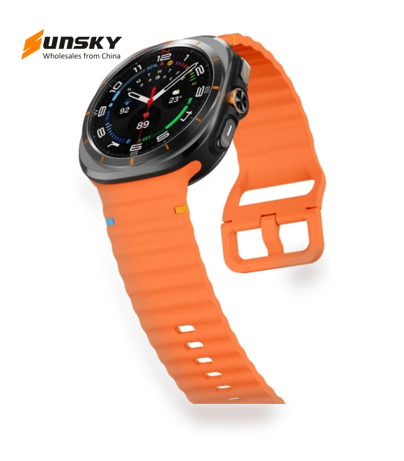 Wavy Grain Stitched Silicone Watch Band — Bands, Samsung
