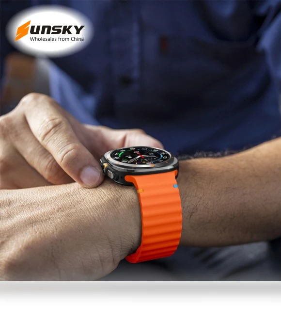 Wavy Grain Stitched Silicone Watch Band — Bands, Samsung