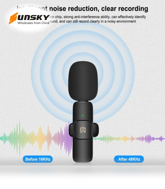 Wireless Lavalier Noise Reduction Reverb Microphones — Wireless Systems, PULUZ