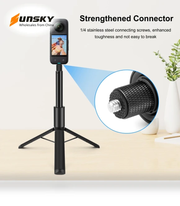 Retractable Invisible Selfie Stick with Tripod — Selfie Sticks, PULUZ