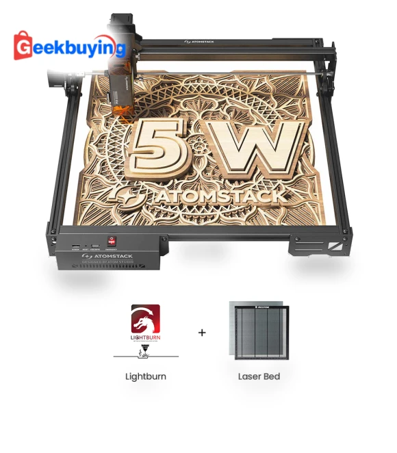 5W Laser Engraver with Laser Bed and Software License — Engraving Equipment & Accessories, ATOMSTACK