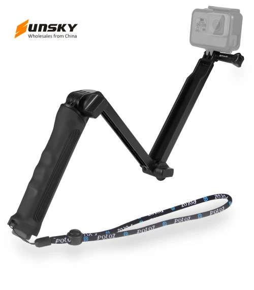 3-Way Grip Foldable Tripod Selfie-stick Extension Monopod — Steady Shots, PULUZ