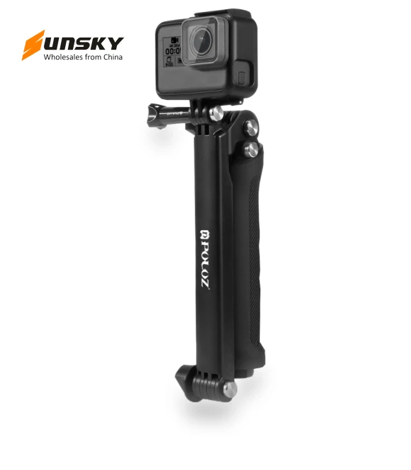 3-Way Grip Foldable Tripod Selfie-stick Extension Monopod — Steady Shots, PULUZ