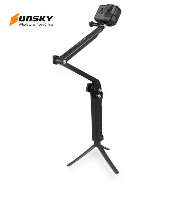 3-Way Grip Foldable Tripod Selfie-stick Extension Monopod — Steady Shots, PULUZ