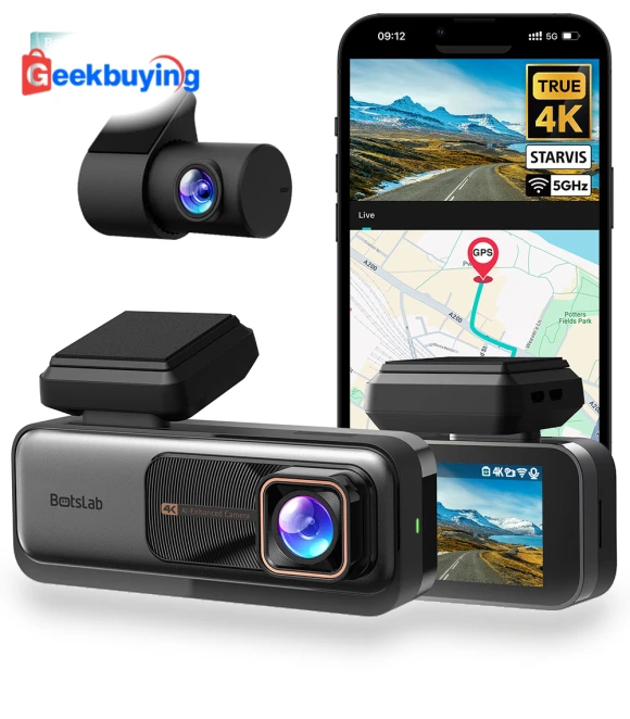 4K Dash Cam Front and Rear — Rearview Cameras for Cars, BOTSLAB