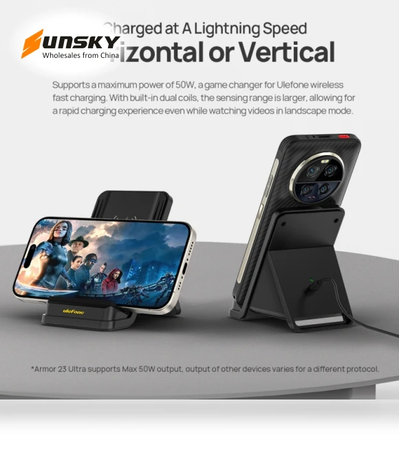 50W Air-cooled Wireless Charger Stand — Chargers, Ulefone