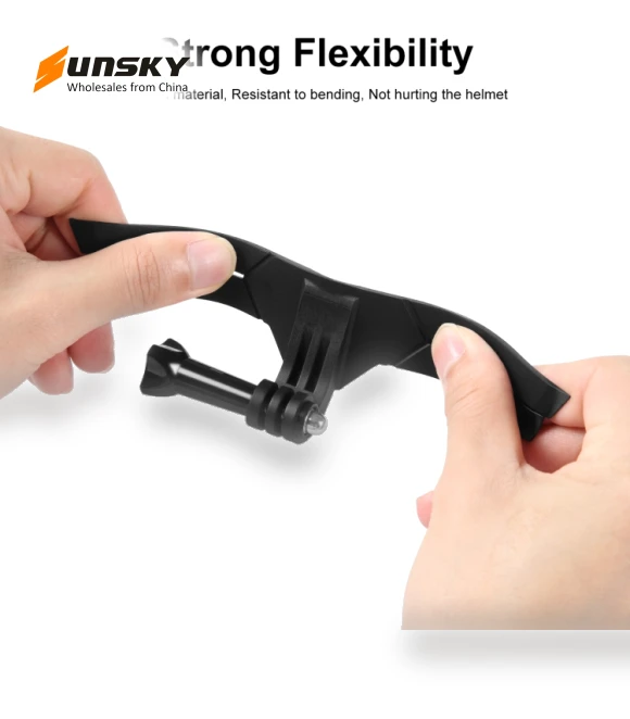Bending Action Camera Motorcycle Helmet Chin Mount — Chest Camera Mounts, PULUZ
