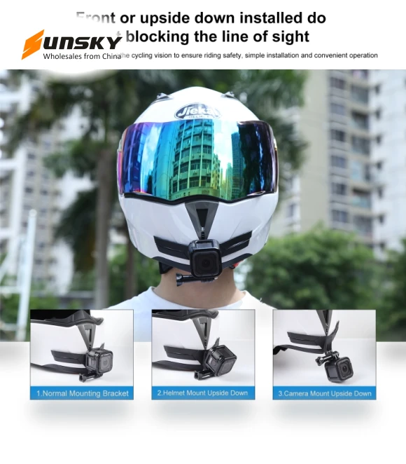 Bending Action Camera Motorcycle Helmet Chin Mount — Chest Camera Mounts, PULUZ