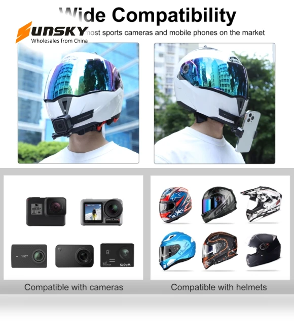 Bending Action Camera Motorcycle Helmet Chin Mount — Chest Camera Mounts, PULUZ