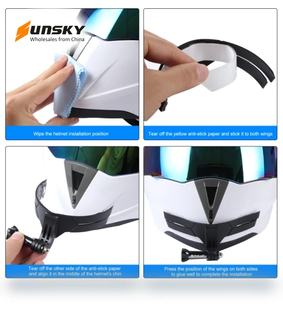 Bending Action Camera Motorcycle Helmet Chin Mount — Chest Camera Mounts, PULUZ