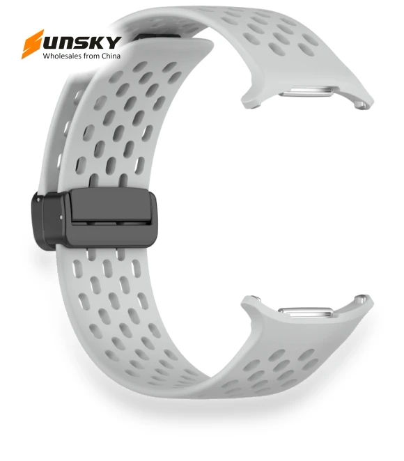 Hole Style Magnetic Folding Buckle Silicone Watch Band — Smartwatch Straps, Samsung
