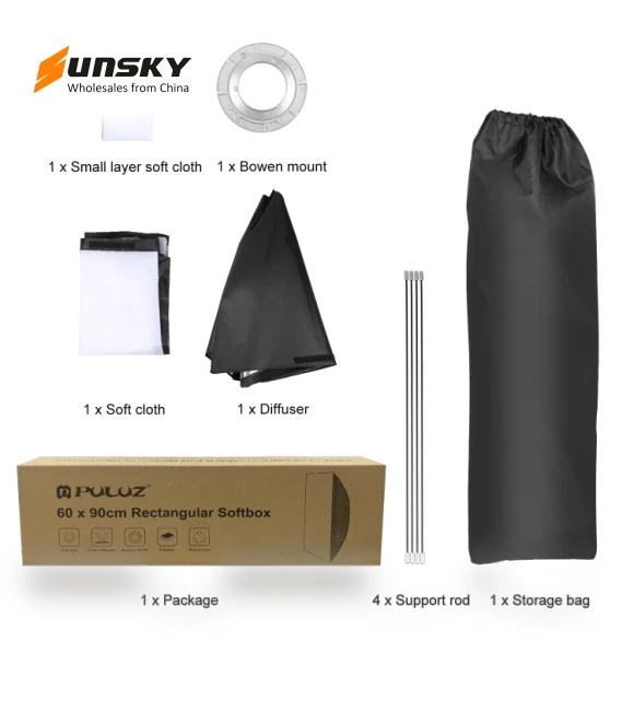 Rectangle Speedlite Softbox with Bowens Mount Diffuser — Soft Boxes, PULUZ