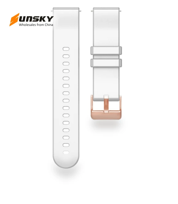 Solid Color Rose Gold Buckle Silicone Watch Band — Girls' Watch Straps, Huawei