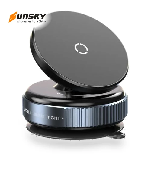360 Degree Rotation Navigation Holder Mechanical Vacuum Suction Magnetic Car Stand — Vehicle Phone Holders