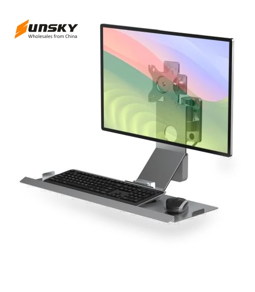 Industrial Equipment Cabinet Wall Mount All-In-One Stand with Mouse Keyboard Bracket — Monitor Stands