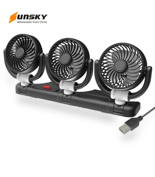 Triple-Head Rotatable Car Fan — Portable Cooling Solutions