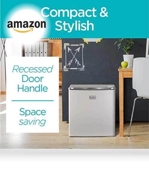 Compact Refrigerator Energy Star Single Door Mini Fridge with Freezer — Mini Fridges, BLACK+DECKER